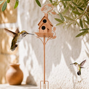 Birdhouse in metal yellow