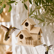 Set of 3 birdhouses in wood size 20 × 17 × 17 cm