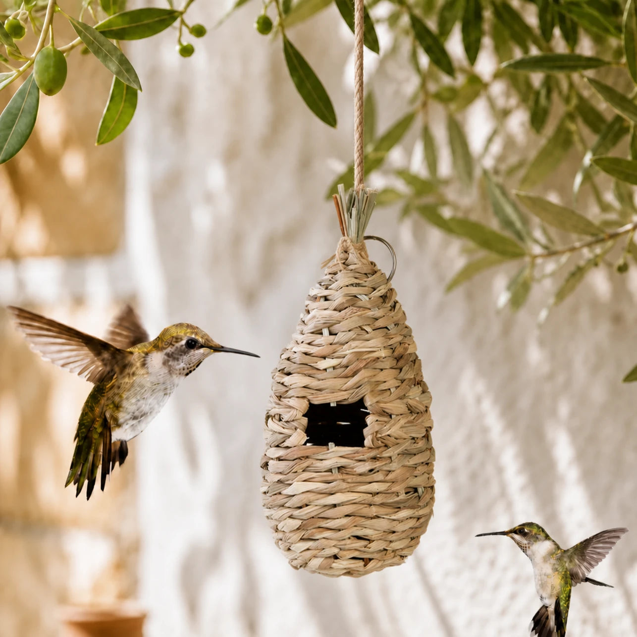 Birdhouse in willow beige