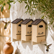 Set of 3 birdhouses with bats double chamber