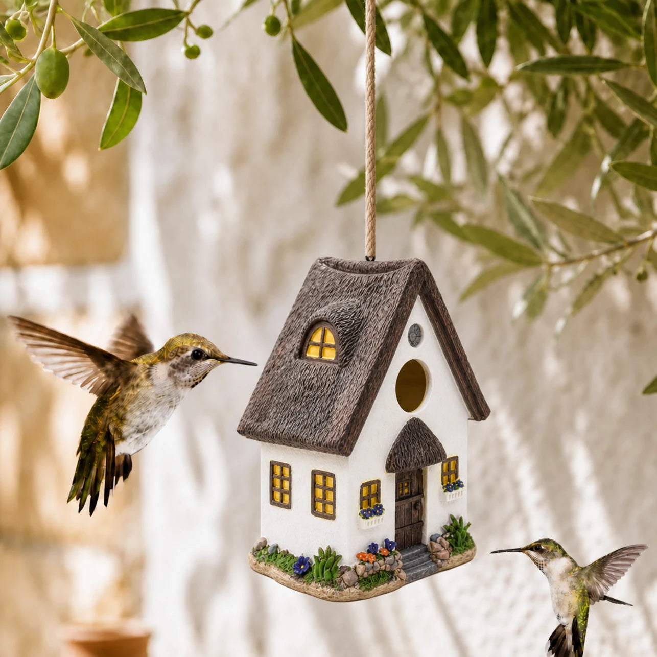Birdhouse hanging white