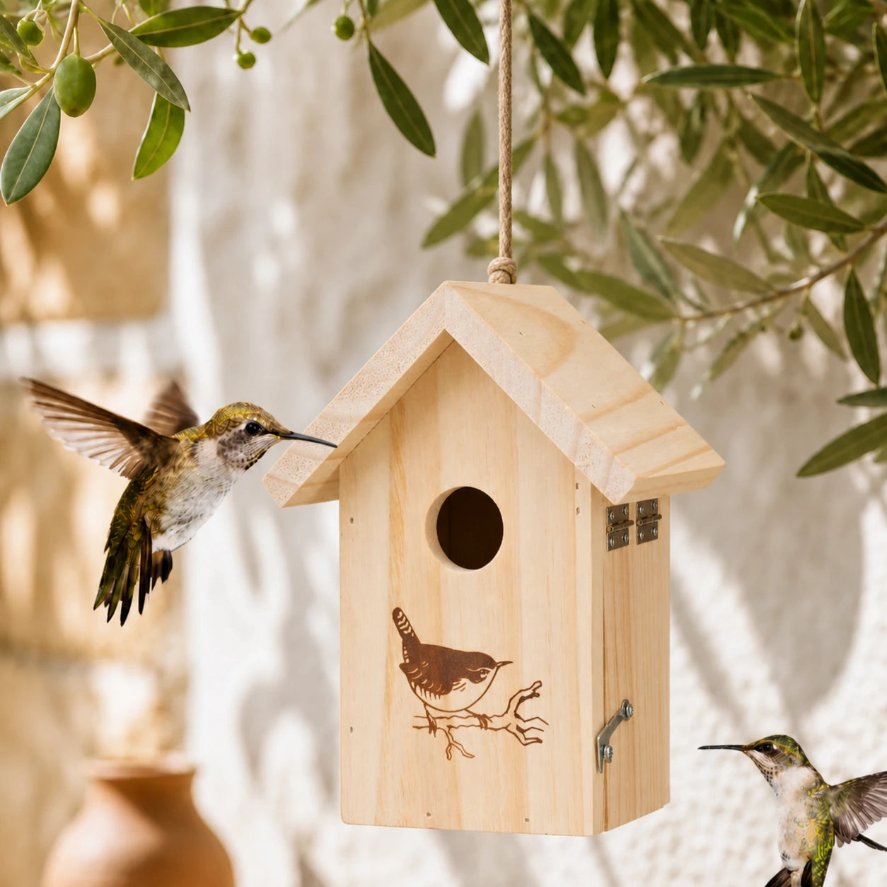 Birdhouse engraved with entrance 30 mm