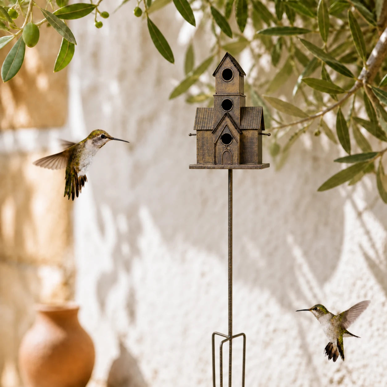 Large birdhouse birds house with plant 166x20x28cm