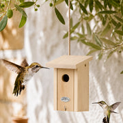 Birdhouse in wood beige size 15,4 × 14,1 × 21,2 cm