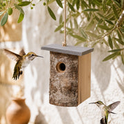 Birdhouse compact in bark of birch