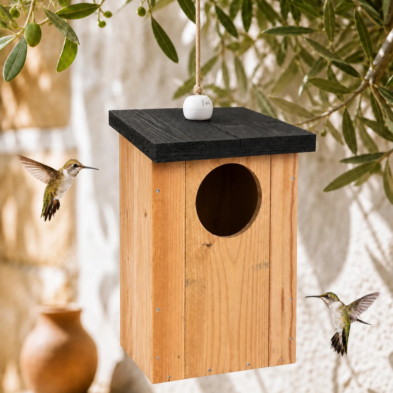 Birdhouse connected large size with roof black
