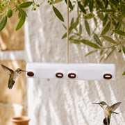 Birdhouse horizontal white with four entrances