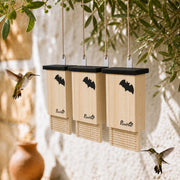 Set of 3 bat boxes in wood black