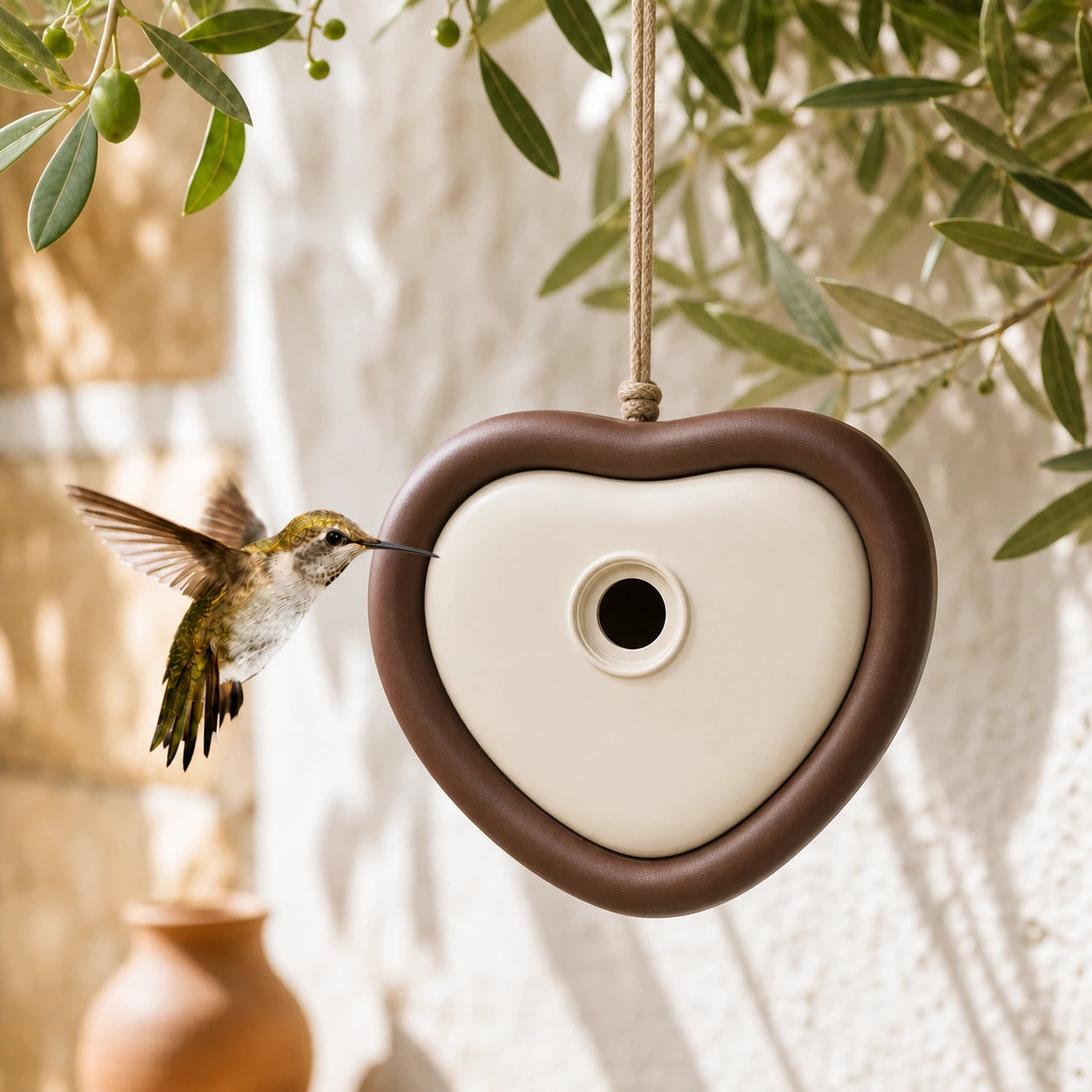 Birdhouse recycled brown 25 cm