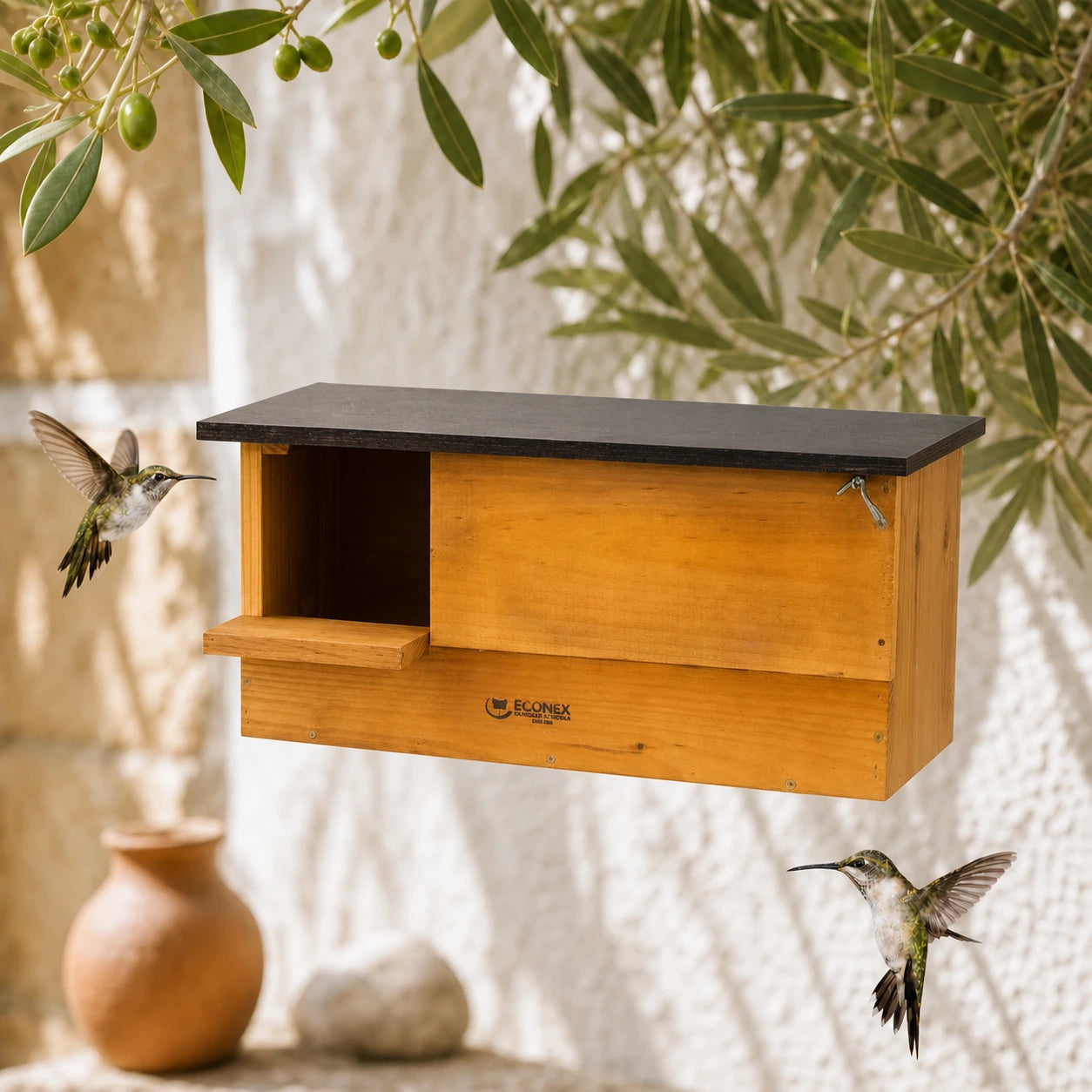Birdhouse horizontal in wood solid