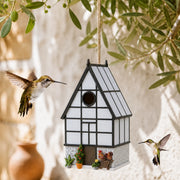 Birdhouse decorative with front with timber-framed
