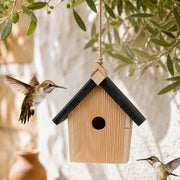 Birdhouse wall-mounted in wood natural