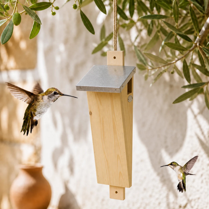 Birdhouse in wood anthracite