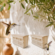 Set of 2 birdhouses in wood brown size 44 × 15,5 × 21,5 cm