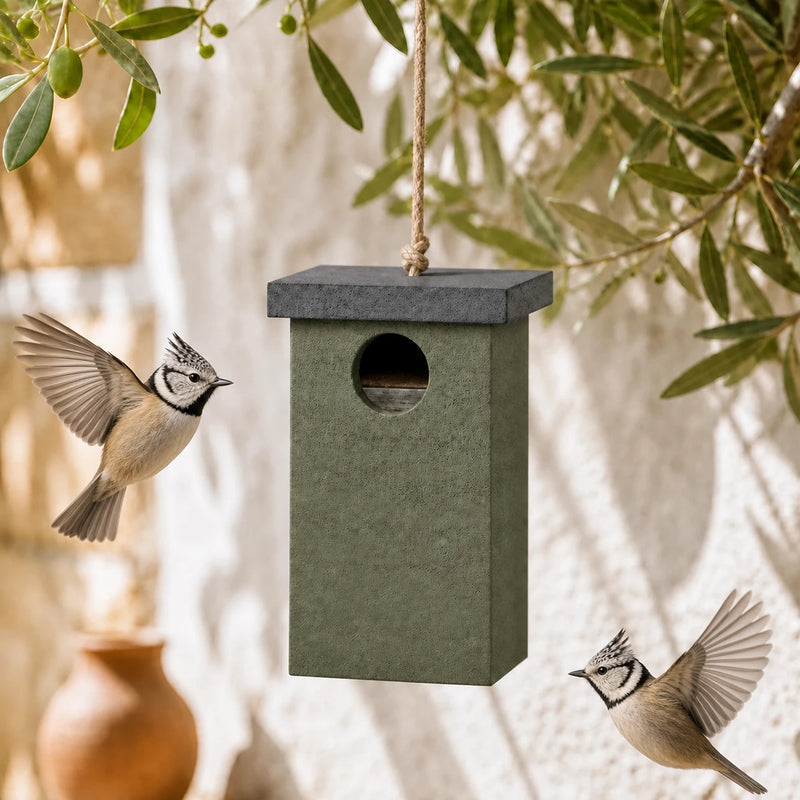 Birdhouse large volume in wood concrete