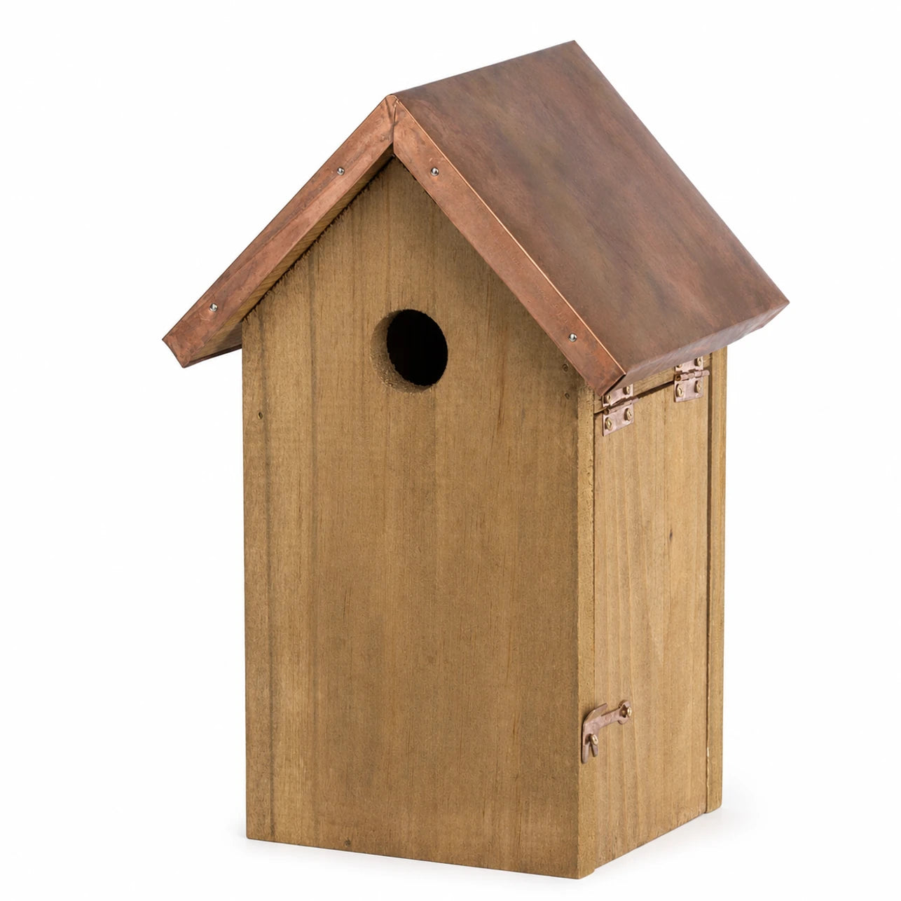 Birdhouse in wood with copper roof brown — photo 2