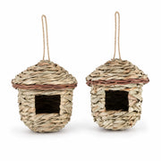 Set of 2 birdhouses hanging in rotin beige — photo 2