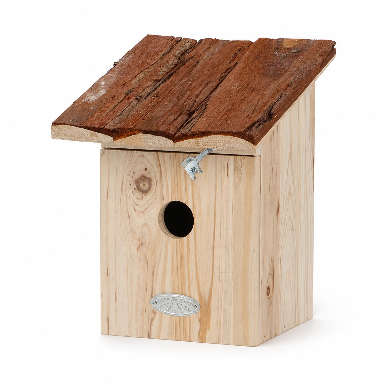 Birdhouse with roof in bark entrance 32 mm — photo 2