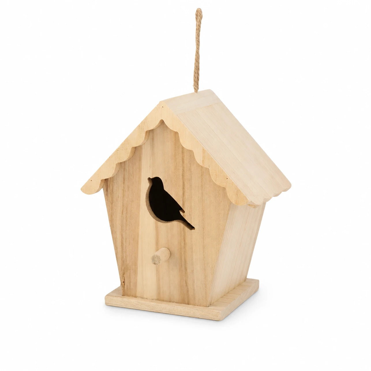 Birdhouse in wood light with roof scalloped — photo 2