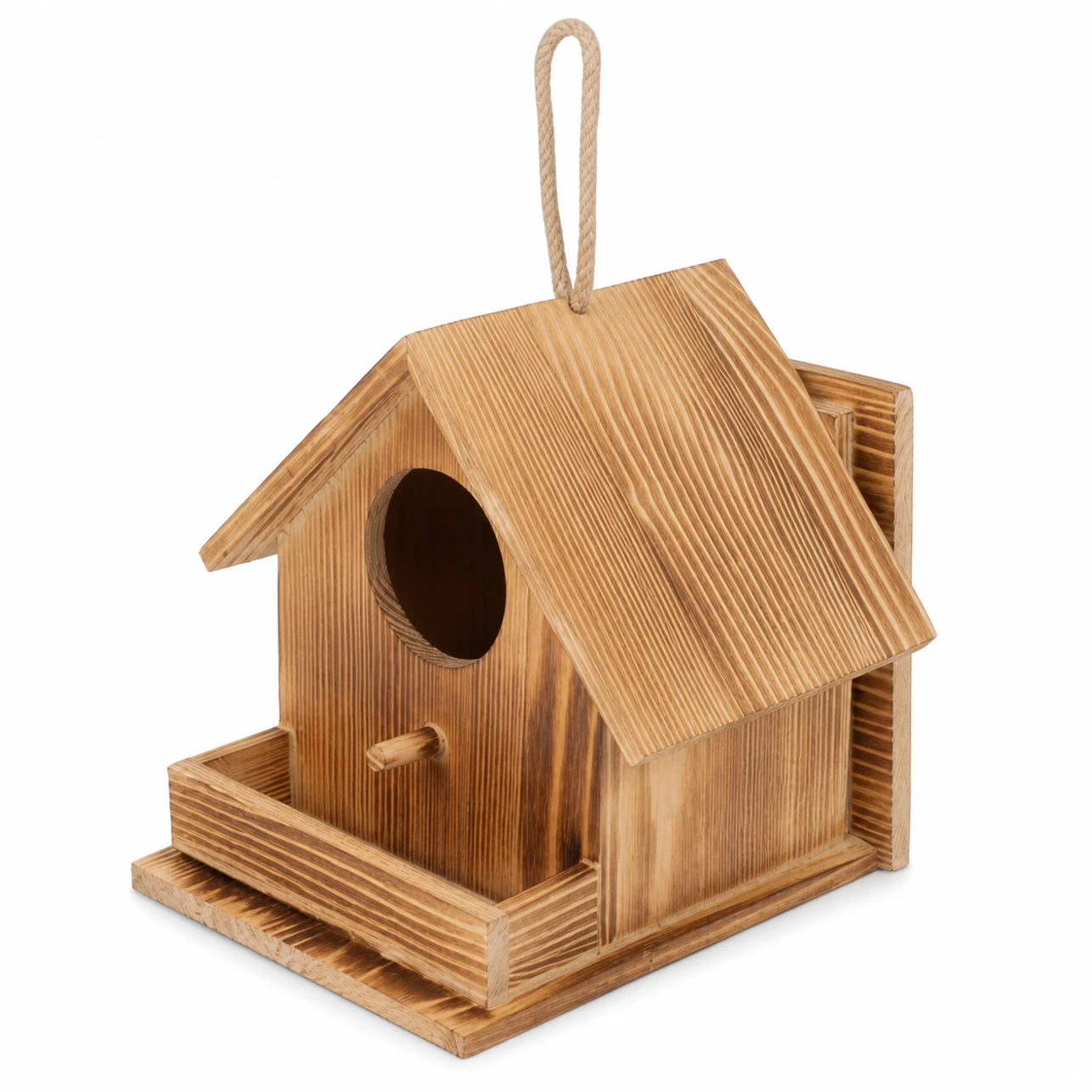 Birdhouse in pine white size 17,5 × 18,2 × 17,2 cm — photo 2