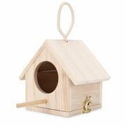 Birdhouse hanging in wood light with front engraved — photo 2
