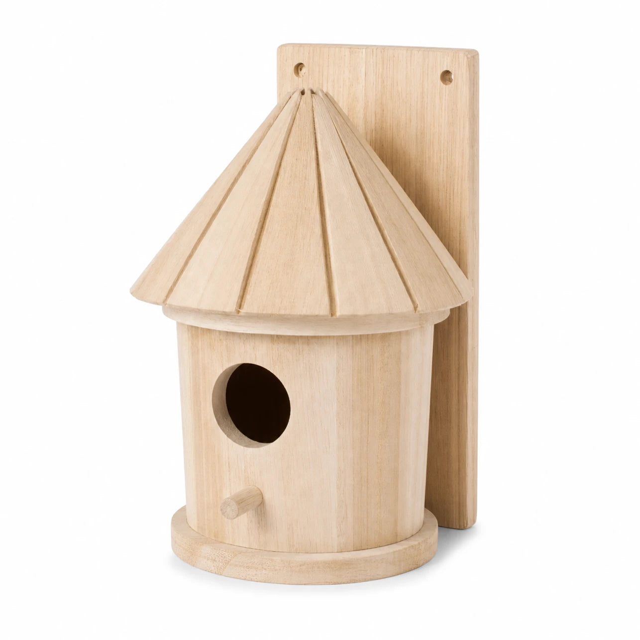 Birdhouse wall-mounted in wood beige size 20 × 20 × 32 cm — photo 2