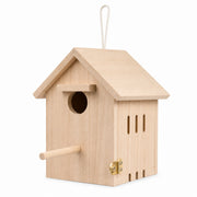 Birdhouse in wood with side open and perch — photo 2