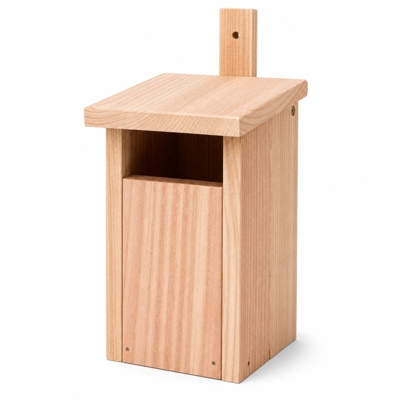 Birdhouse semi-open in pine with roof flat — photo 2