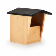 Birdhouse semi-open in wood with roof black — photo 2