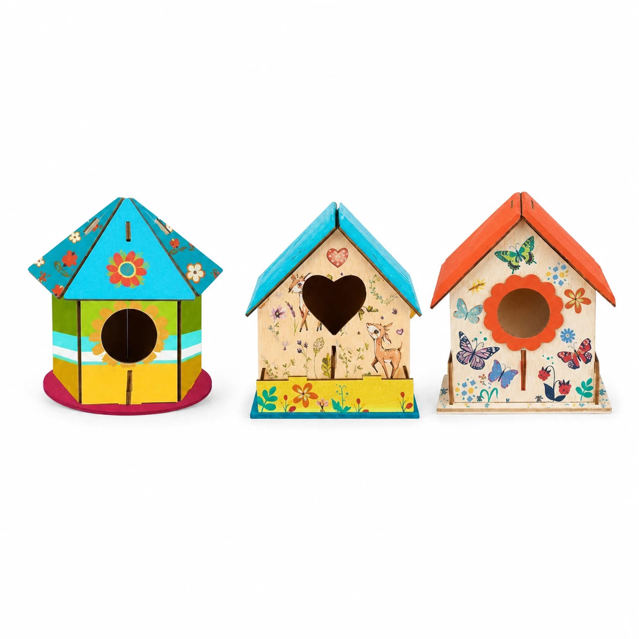 Set of 3 birdhouses in wood — photo 2