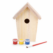 Birdhouse in wood blue / yellow — photo 2