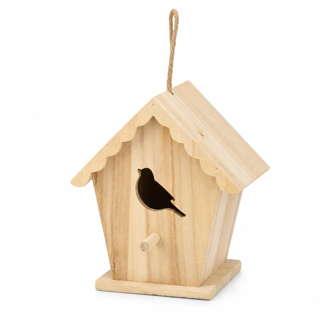 Birdhouse in wood with front cut-out and roof corrugated — photo 2