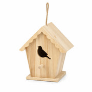 Birdhouse in wood with front cut-out and roof corrugated — photo 2