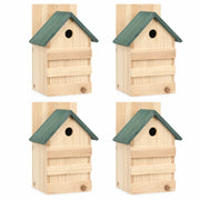 Set of 4 birdhouses observation in fir with green roof beige size 23 × 19 × 33 cm — photo 2
