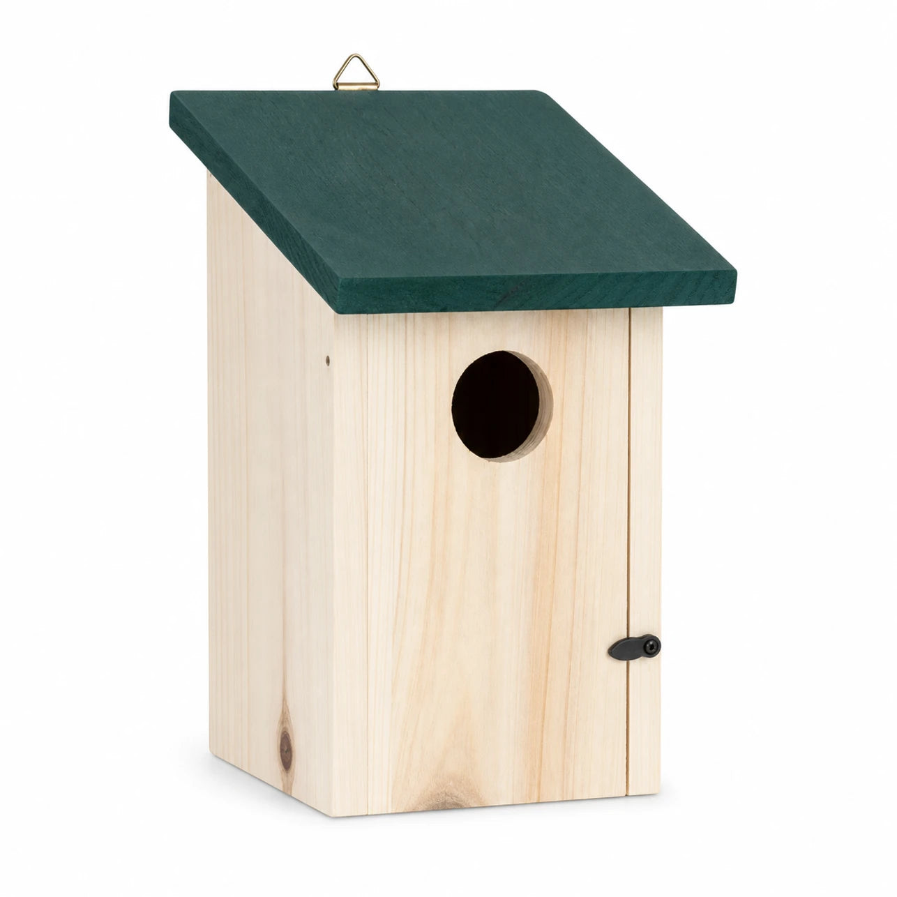 Birdhouse in fir with green roof size 22 × 14 × 15 cm — photo 2