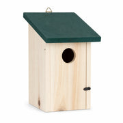 Birdhouse in fir with green roof size 22 × 14 × 15 cm — photo 2