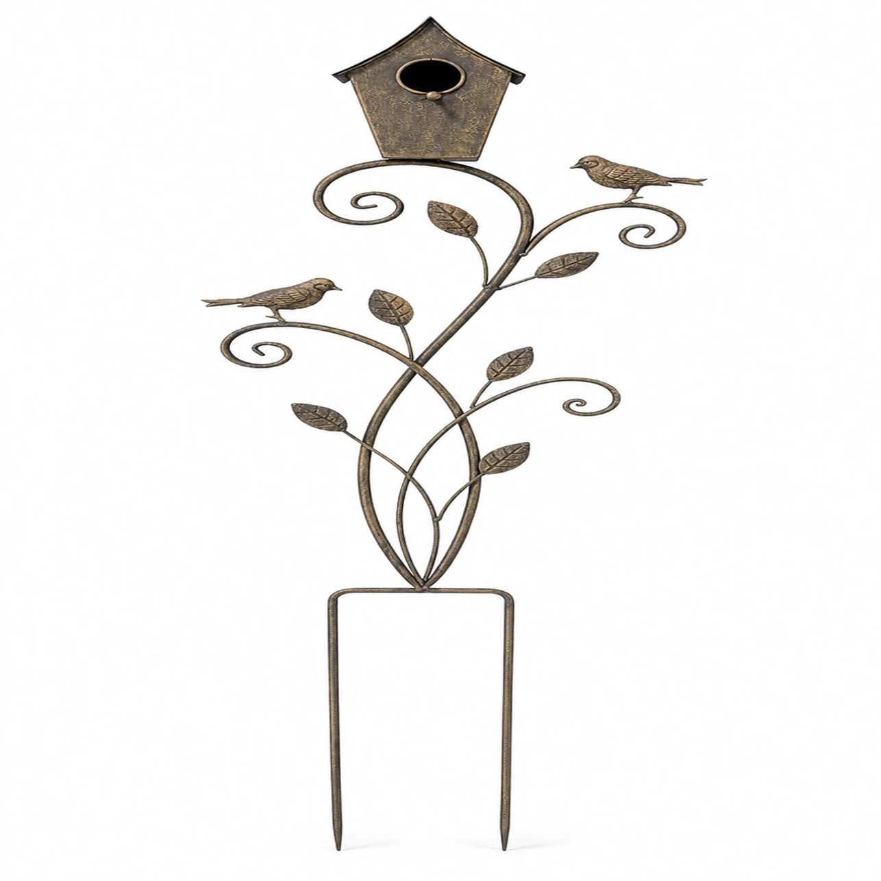 Birdhouse in metal brown size 32 × 11 × 105 cm — photo 2
