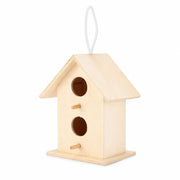 Birdhouse in wood light with two entrances stacked — photo 2