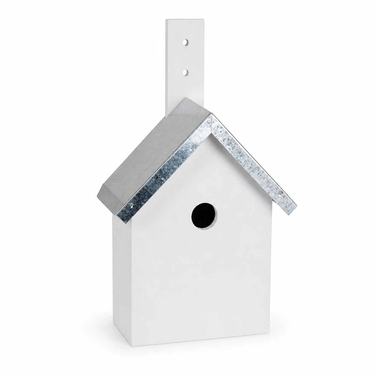 Birdhouse white with zinc roof double slope — photo 2