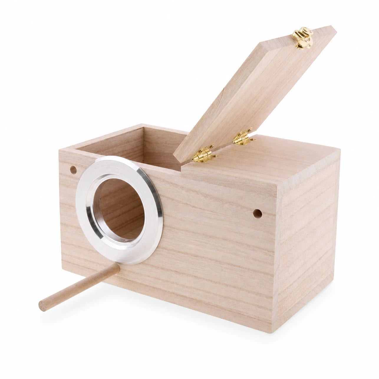 Birdhouse in wood beige size 24,7 × 13 × 13 cm — photo 2