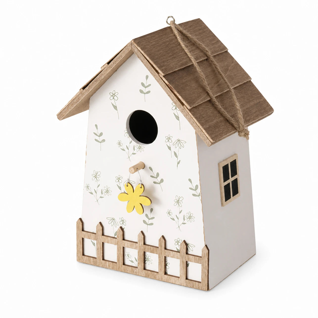 Birdhouse in wood white size 15 × 12 × 22 cm — photo 2