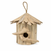 Birdhouse hanging in wood beige size 23 × 22 cm — photo 2