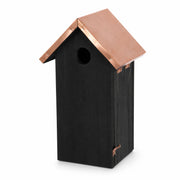 Birdhouse black with roof copper height 30 cm — photo 2