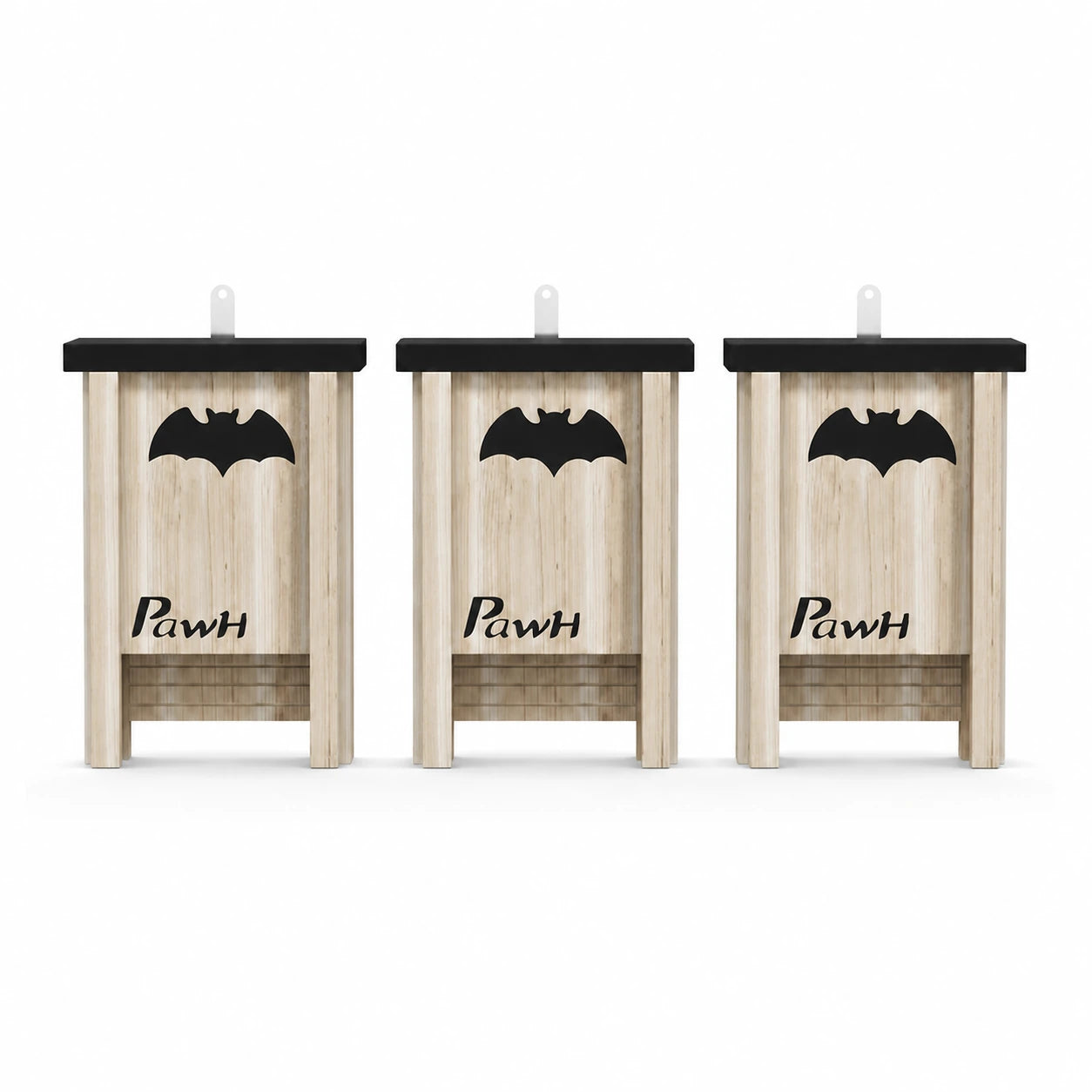 Set of 3 bat boxes in wood black — photo 2