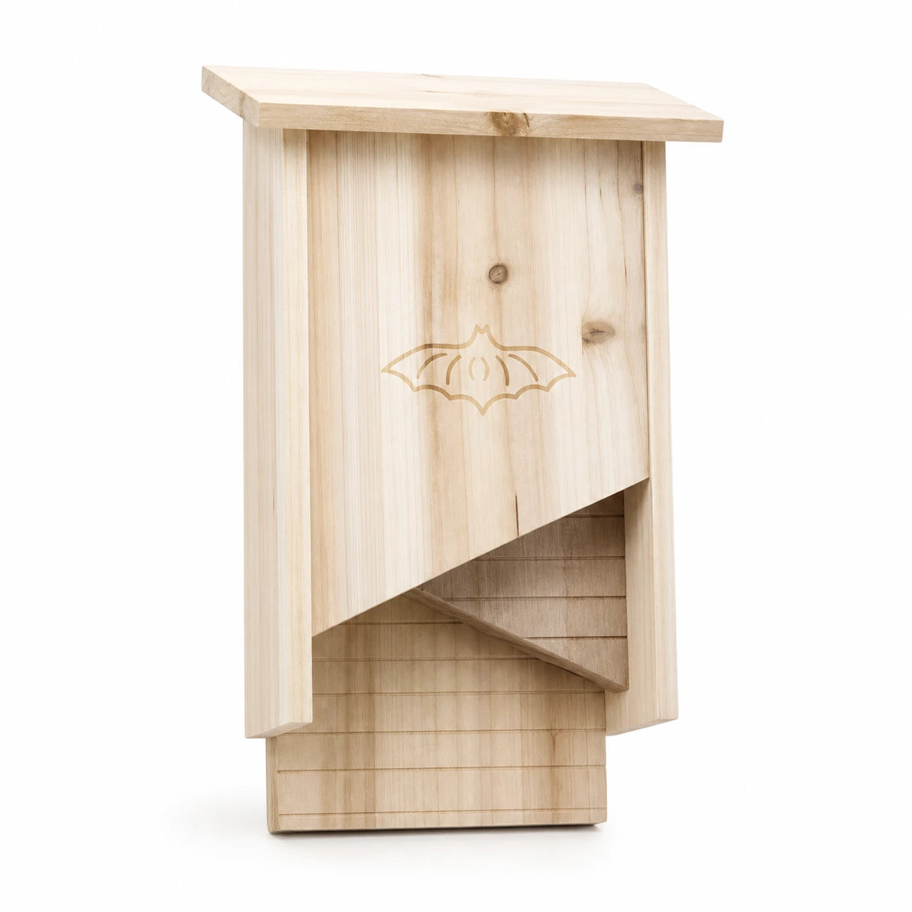 Birdhouse semi-open in wood with front sloping — photo 2