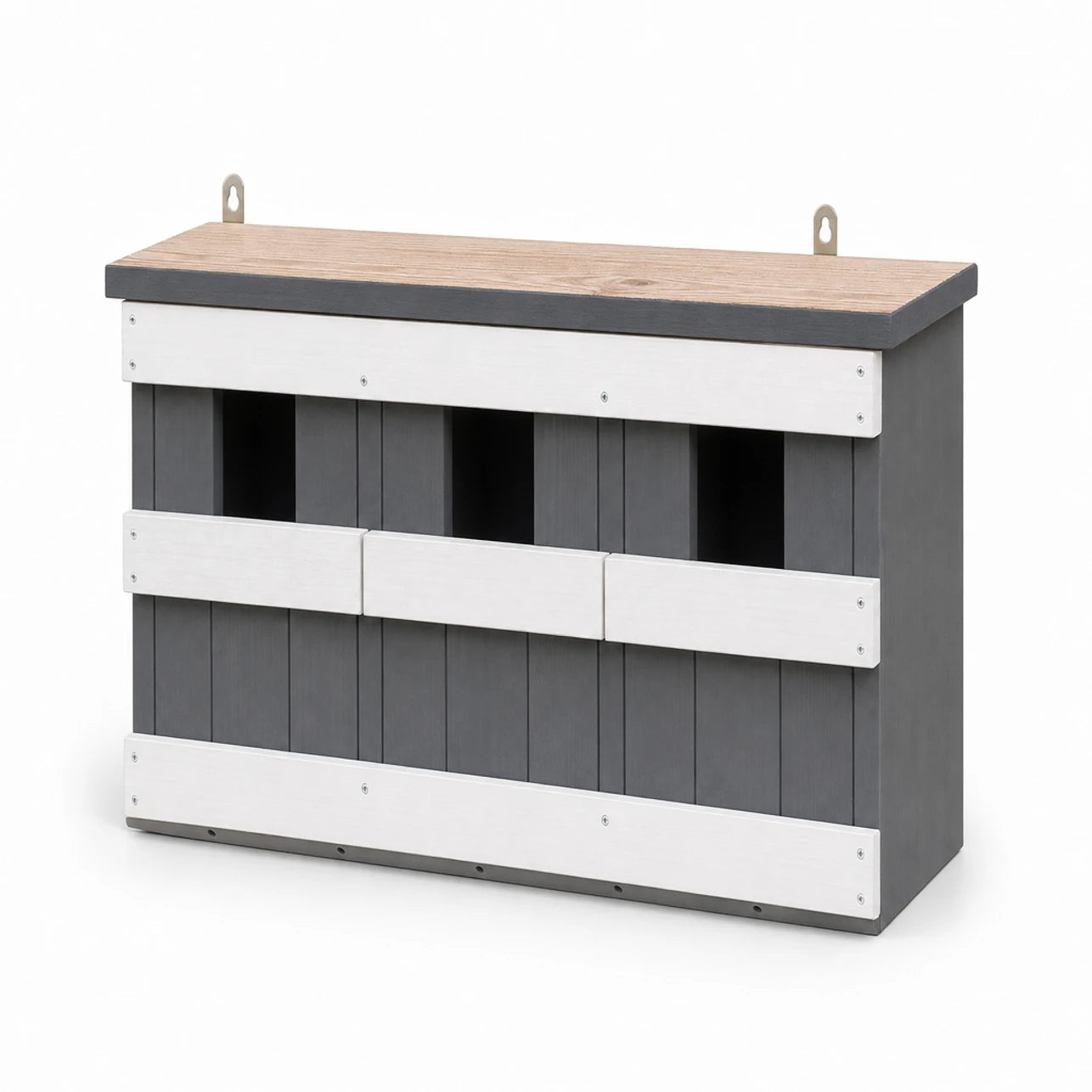 Set of 3 birdhouses in wood grey size 44 × 15,5 × 21,5 cm — photo 2