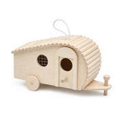 Birdhouse decorative white with double entrance and perch — photo 2