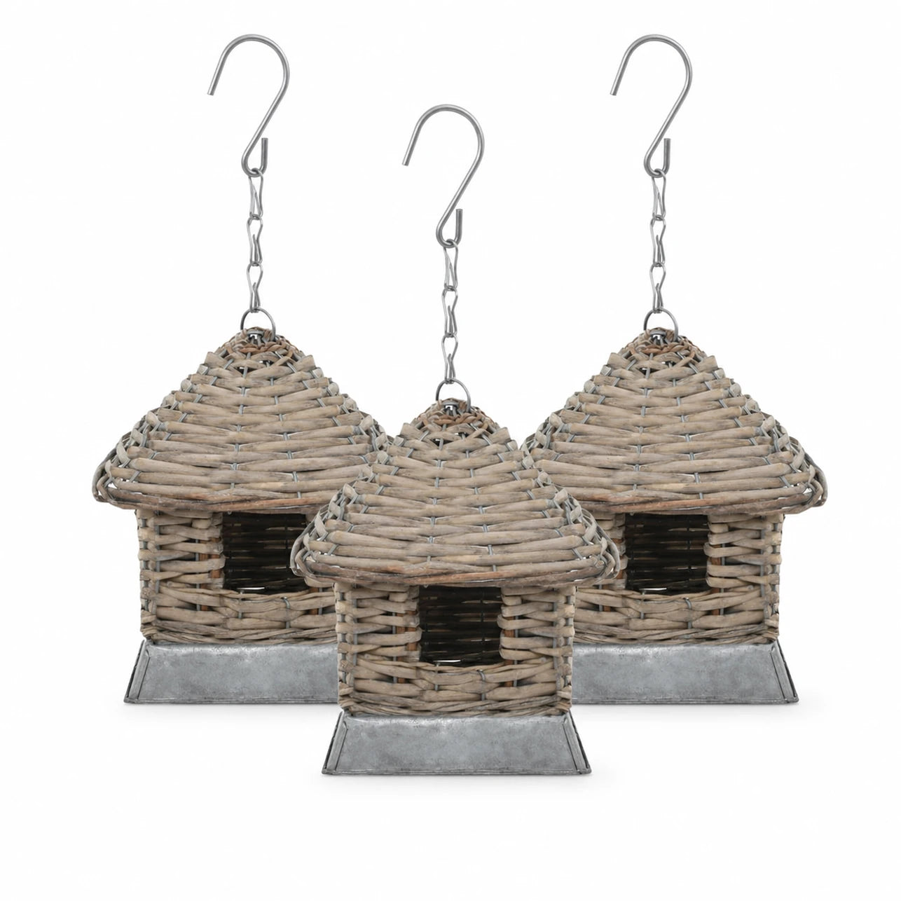 Set of 3 birdhouses in willow brown — photo 2