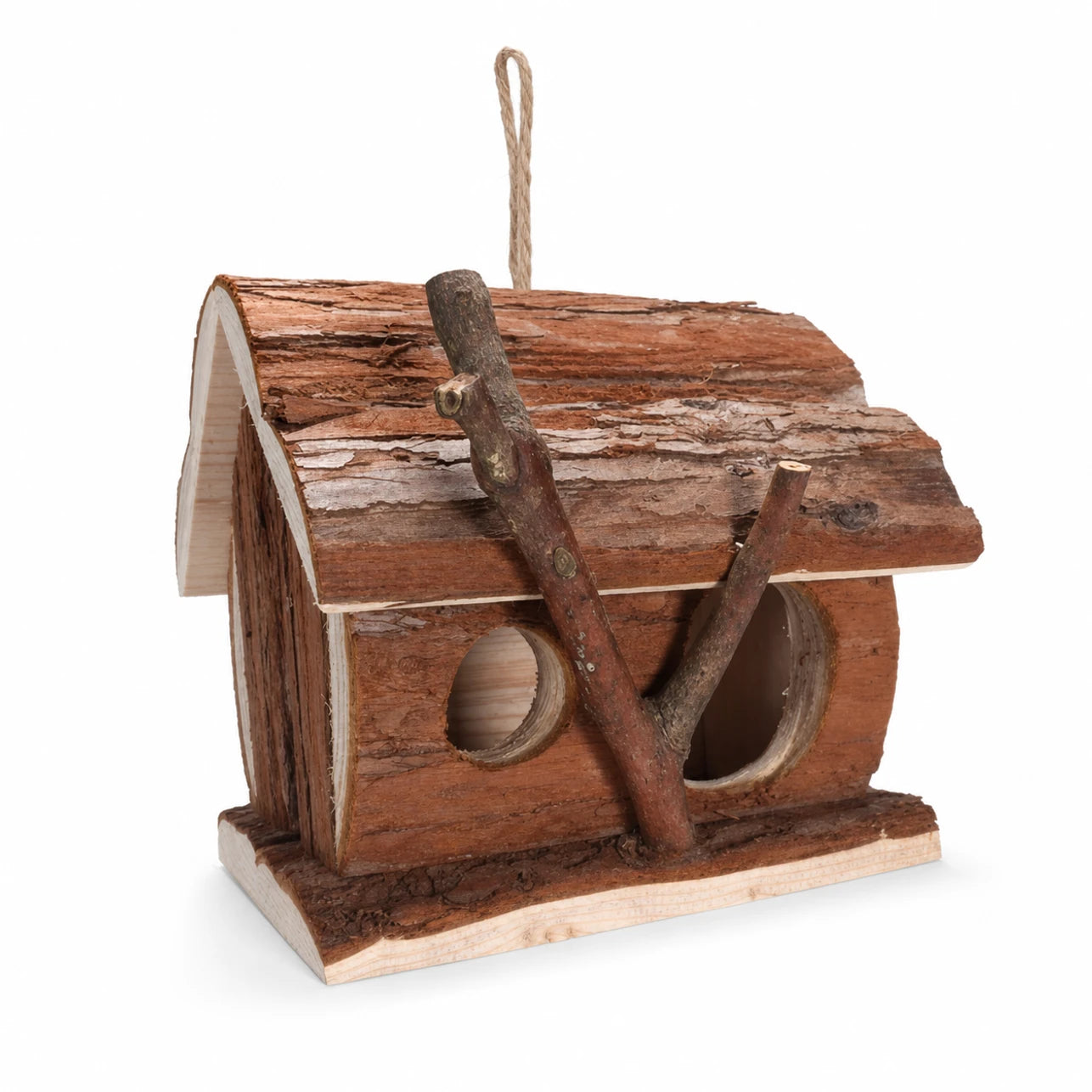Birdhouse in wood brown size 16 × 16 × 16 cm — photo 2