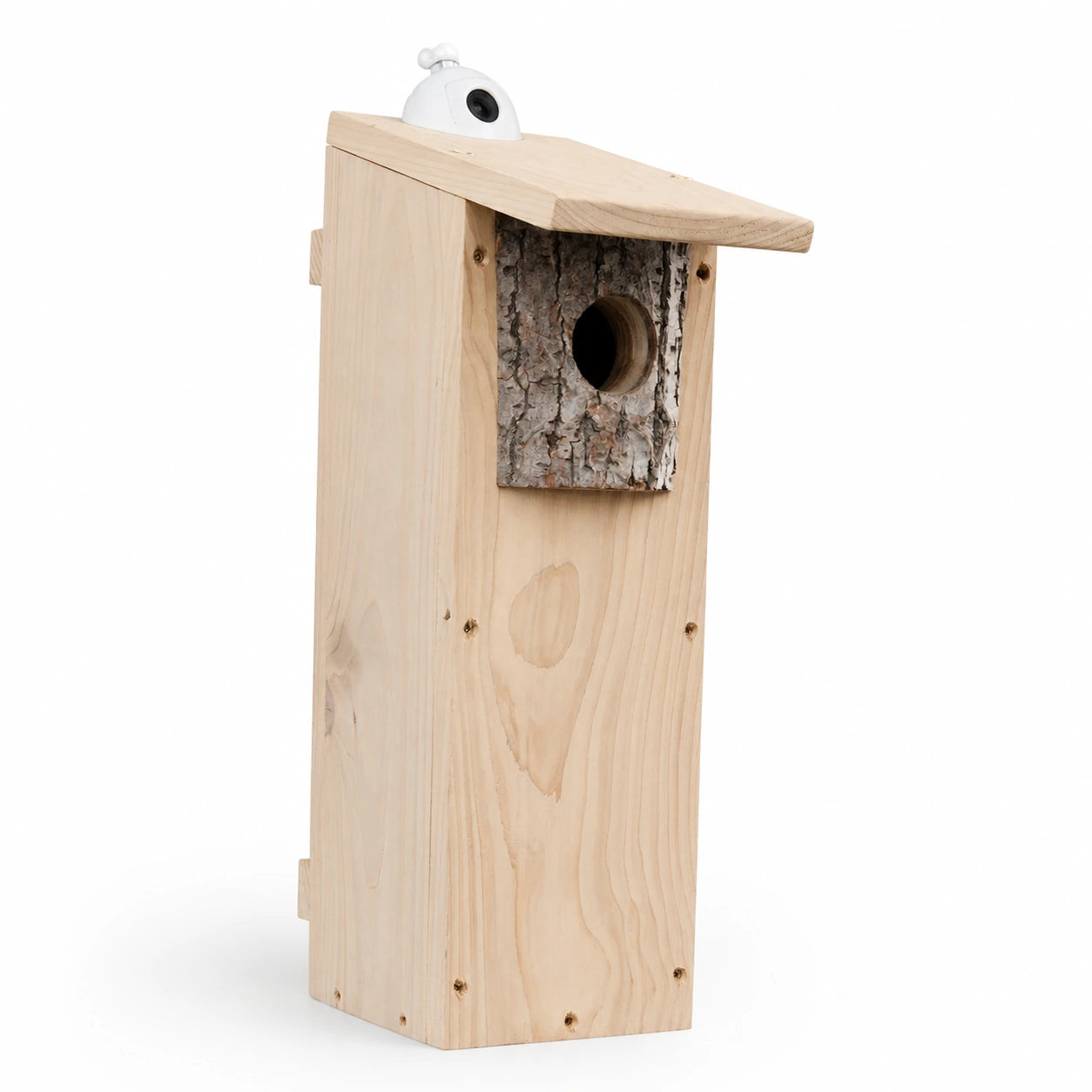 Birdhouse connected vertical with front in bark — photo 2